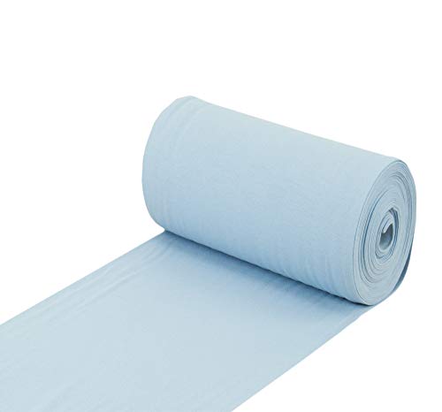 Baumwoll - Bündchenstoff Uni einfarbig himmelblau - Meterware ab 25 cm x 70 cm Schlauchware - Stoff zum Nähen von Nadeltraum