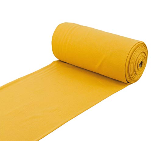 Baumwoll - Bündchenstoff Uni einfarbig ocker gelb - Meterware ab 25 cm x 70 cm Schlauchware - Stoff zum Nähen von Nadeltraum