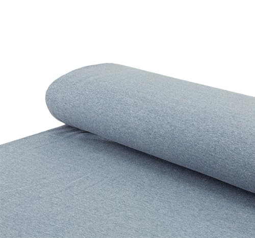 Baumwoll Sweatstoff Stoff angeraut Alpeenfleece kuschelweich einfarbig jeans - Meterware ab 25 x 150 cm - Stoff zum Nähen von Nadeltraum
