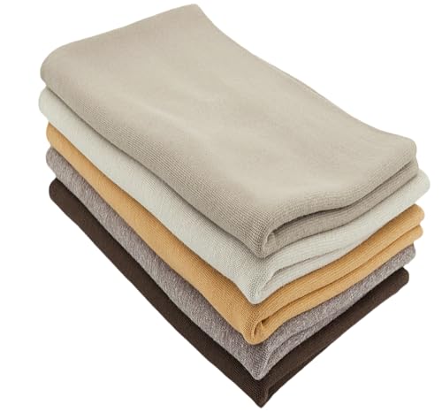 Baumwollstoff l Bündchenstoff l Bündchen SET Paket l Schlauchware l 95% Baumwolle, 5% Elasthan | elastisch, weich, vielseitig | 5 x 25 cm x 35/70 cm l Naturtöne dunkel von Nadeltraum
