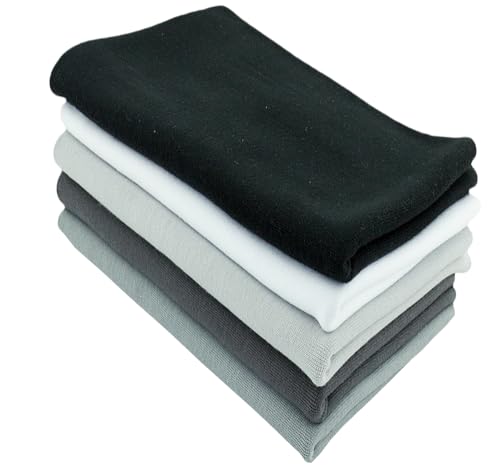 Baumwollstoff l Bündchenstoff l Bündchen SET Paket l Schlauchware l 95% Baumwolle, 5% Elasthan | elastisch, weich, vielseitig | 5 x 25 cm x 35/70 cm l Schwarz/Weiß-Töne Baumwollstoff l Bündchenstoff l Bündchen SET Paket l Schlauchware l 95% Baumwolle, 5% Elasthan | elastisch, weich, vielseitig | 5 x 25 cm x 35/70 cm l Schwarz/Weiß-Töne von Nadeltraum
