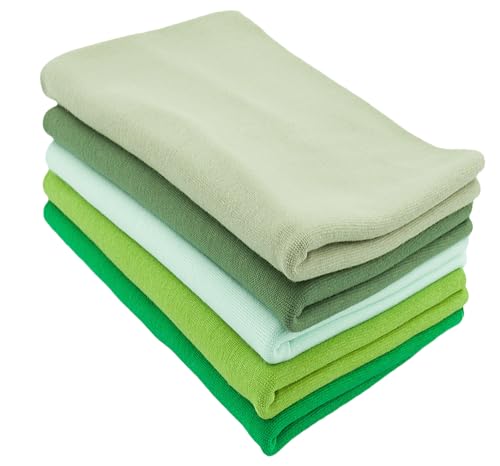 Baumwollstoff l Bündchenstoff l Bündchen SET Paket l Schlauchware l 95% Baumwolle, 5% Elasthan | elastisch, weich, vielseitig | 5 x 50 cm x 35/70 cm l Grüntöne hell Baumwollstoff l Bündchenstoff l Bündchen SET Paket l Schlauchware l 95% Baumwolle, 5% Elasthan | elastisch, weich, vielseitig | 5 x 50 cm x 35/70 cm l Grüntöne hell von Nadeltraum