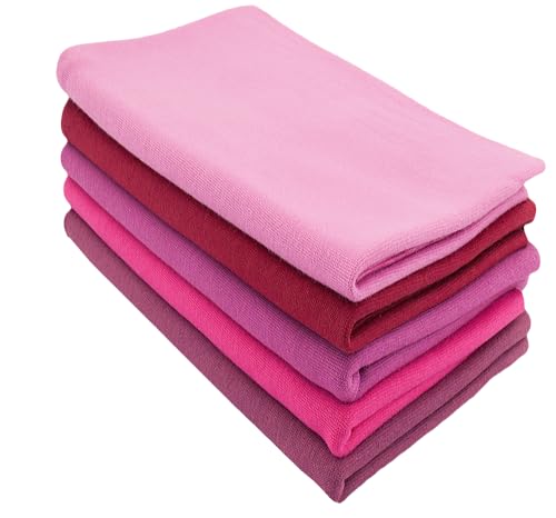 Baumwollstoff l Bündchenstoff l Bündchen SET Paket l Schlauchware l 95% Baumwolle, 5% Elasthan | elastisch, weich, vielseitig | 5 x 50 cm x 35/70 cm l Pinktöne Baumwollstoff l Bündchenstoff l Bündchen SET Paket l Schlauchware l 95% Baumwolle, 5% Elasthan | elastisch, weich, vielseitig | 5 x 50 cm x 35/70 cm l Pinktöne von Nadeltraum