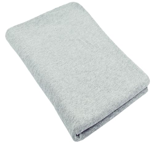 Bündchenstoff Schlauchware | 95% Baumwolle, 5% Elasthan | elastisch, weich, vielseitig | 50 cm x 35/70 cm | hellgrau meliert von Nadeltraum
