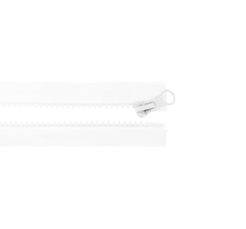 Reißverschluss teilbar Zipper robust Jacke 90 cm lang Kunststoff 35 mm weiß von Nadeltraum