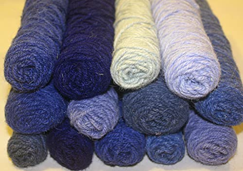 100% Wolle Garn, REST!!! von Fabrik, 100 Schurwolle, Strickgarn Garn, Paket, Yarn Wool STOCK (Blautöne 1600g) von Nadezhda