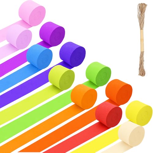 Nadinsta 12 Rollen Krepppapier Bunt, 4.5cm x 25 m Krepppapier Wasserfest, Regenbogen Kreppband Bunt, Crepe Papier, Kreppbänder Luftschlangen Regenbogen Für Hochzeit Geburtstags Party Feier Dekoration Nadinsta 12 Rollen Krepppapier Bunt, 4.5cm x 25 m Krepppapier Wasserfest, Regenbogen Kreppband Bunt, Crepe Papier, Kreppbänder Luftschlangen Regenbogen Für Hochzeit Geburtstags Party Feier Dekoration von Nadinsta