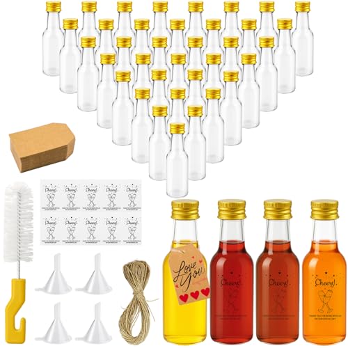 Nadisean 40 Stück 50ml Kleine Flaschen zum Befüllen, Mini Flaschen zum Befüllen Kunststoff, Kleine Likörflaschen mit Deckel Trichter Etikett, Wiederverwendbare Schnapsflaschen für Hochzeiten Party Nadisean 40 Stück 50ml Kleine Flaschen zum Befüllen, Mini Flaschen zum Befüllen Kunststoff, Kleine Likörflaschen mit Deckel Trichter Etikett, Wiederverwendbare Schnapsflaschen für Hochzeiten Party von Nadisean