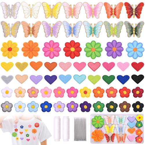 Nadisean 97 Stück Patches zum Aufbügeln Set, DIY Flicken zum Aufbügeln Kinder, Bügelflicken mit 25 Nähnadeln/2 Rollen Nähgarn Weißes, Aufnäher Bügelbilder für Textilien, Hut, Jacke, Jeans, Rucksäcke Nadisean 97 Stück Patches zum Aufbügeln Set, DIY Flicken zum Aufbügeln Kinder, Bügelflicken mit 25 Nähnadeln/2 Rollen Nähgarn Weißes, Aufnäher Bügelbilder für Textilien, Hut, Jacke, Jeans, Rucksäcke von Nadisean