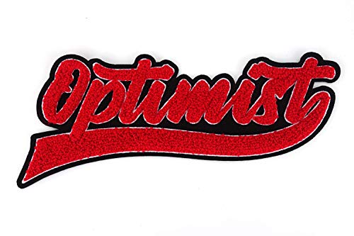 Aufnäher "Optimist" für den Rücken | 25 cm | Rot, Weiß, Schwarz von Naehgedoens.de