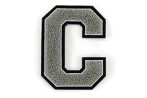 Frottee Buchstabe A-Z | Grau, Weiß, Schwarz | 9,5 cm hoch | Varsity Letter C Frottee Buchstabe A-Z | Grau, Weiß, Schwarz | 9,5 cm hoch | Varsity Letter C von Naehgedoens.de