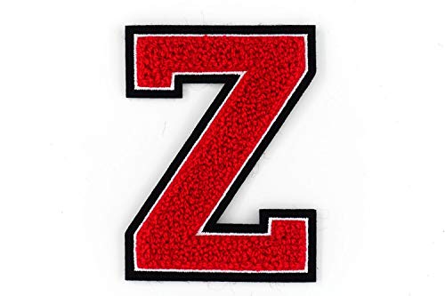 Frottee Buchstabe A-Z | Rot, Weiß, Schwarz | 9,5 cm hoch | Varsity Letter Z Frottee Buchstabe A-Z | Rot, Weiß, Schwarz | 9,5 cm hoch | Varsity Letter Z von Nähgedöns.de