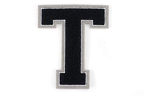 Frottee Buchstabe A-Z | Schwarz, Weiß, Grau | 9,5 cm hoch | Varsity Letter T Frottee Buchstabe A-Z | Schwarz, Weiß, Grau | 9,5 cm hoch | Varsity Letter T von Naehgedoens.de