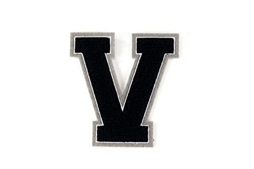 Frottee Buchstabe A-Z | Schwarz, Weiß, Grau | 9,5 cm hoch | Varsity Letter V Frottee Buchstabe A-Z | Schwarz, Weiß, Grau | 9,5 cm hoch | Varsity Letter V von Naehgedoens.de