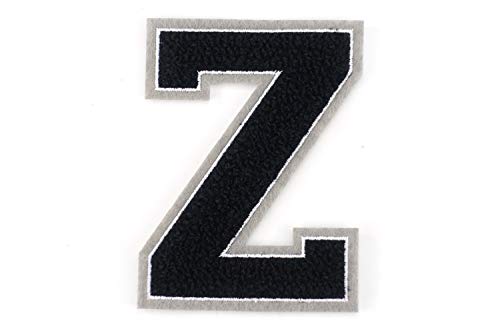 Frottee Buchstabe A-Z | Schwarz, Weiß, Grau | 9,5 cm hoch | Varsity Letter Z Frottee Buchstabe A-Z | Schwarz, Weiß, Grau | 9,5 cm hoch | Varsity Letter Z von Naehgedoens.de