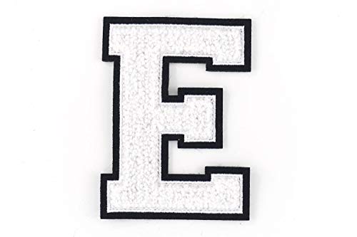 Frottee Buchstabe A-Z | Weiß, Schwarz | 9,5 cm hoch | Varsity Letter E Frottee Buchstabe A-Z | Weiß, Schwarz | 9,5 cm hoch | Varsity Letter E von Nähgedöns.de