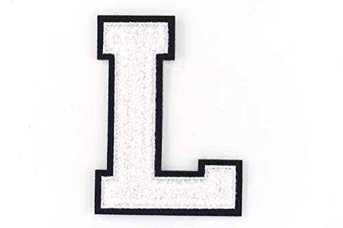 Frottee Buchstabe A-Z | Weiß, Schwarz | 9,5 cm hoch | Varsity Letter L Frottee Buchstabe A-Z | Weiß, Schwarz | 9,5 cm hoch | Varsity Letter L von Nähgedöns.de