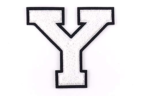 Frottee Buchstabe A-Z | Weiß, Schwarz | 9,5 cm hoch | Varsity Letter Y Frottee Buchstabe A-Z | Weiß, Schwarz | 9,5 cm hoch | Varsity Letter Y von Nähgedöns.de