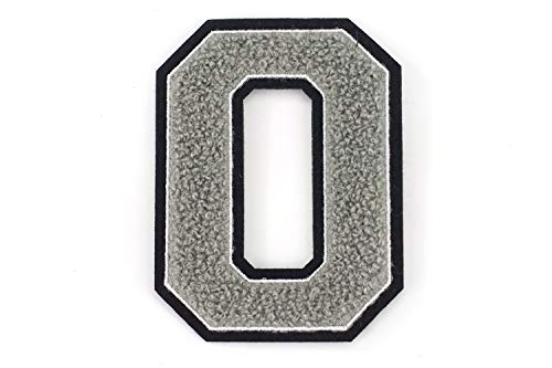 Frottee Zahl 0-9 | Grau, Weiß, Schwarz | 9,5 cm hoch | Varsity Number 0 Frottee Zahl 0-9 | Grau, Weiß, Schwarz | 9,5 cm hoch | Varsity Number 0 von Naehgedoens.de