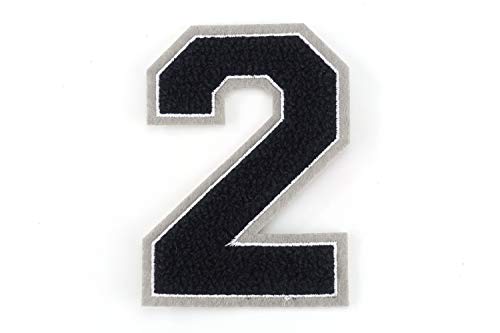 Frottee Zahl 0-9 | Schwarz, Weiß, Grau | 9,5 cm hoch | Varsity Number 5 Frottee Zahl 0-9 | Schwarz, Weiß, Grau | 9,5 cm hoch | Varsity Number 5 von Naehgedoens.de