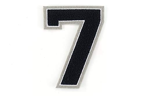 Frottee Zahl 0-9 | Schwarz, Weiß, Grau | 9,5 cm hoch | Varsity Number 7 Frottee Zahl 0-9 | Schwarz, Weiß, Grau | 9,5 cm hoch | Varsity Number 7 von Naehgedoens.de
