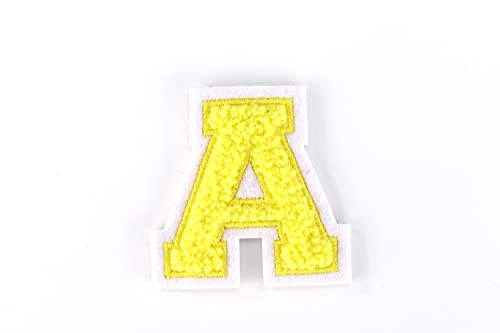 Kleine Frottee-Buchstaben 4,2 cm hoch | Gelb, Weiß | Varsity Letter von Turlte