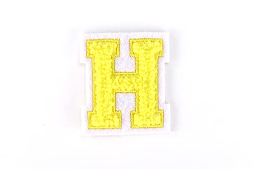 Kleine Frottee-Buchstaben 4,2 cm hoch | Gelb, Weiß | Varsity Letter von Naehgedoens.de
