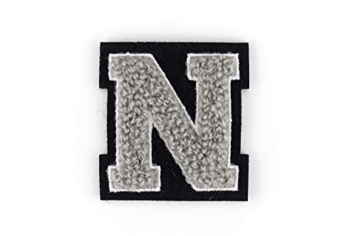 Kleine Frottee-Buchstaben 4,2 cm hoch | Grau, Weiß, Schwarz | Varsity Letter Kleine Frottee-Buchstaben 4,2 cm hoch | Grau, Weiß, Schwarz | Varsity Letter von Naehgedoens.de