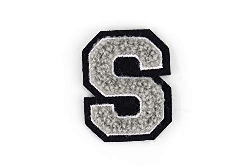 Kleine Frottee-Buchstaben 4,2 cm hoch | Grau, Weiß, Schwarz | Varsity Letter Kleine Frottee-Buchstaben 4,2 cm hoch | Grau, Weiß, Schwarz | Varsity Letter von Naehgedoens.de