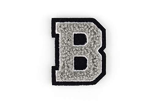 Kleine Frottee-Buchstaben 4,2 cm hoch | Grau, Weiß, Schwarz | Varsity Letter von Naehgedoens.de