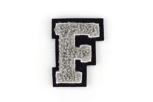 Kleine Frottee-Buchstaben 4,2 cm hoch | Grau, Weiß, Schwarz | Varsity Letter von Naehgedoens.de