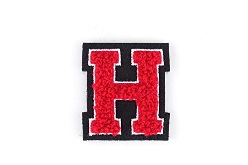 Kleine Frottee-Buchstaben 4,2 cm hoch | Rot, Weiß, Schwarz | Varsity Letter von Naehgedoens.de