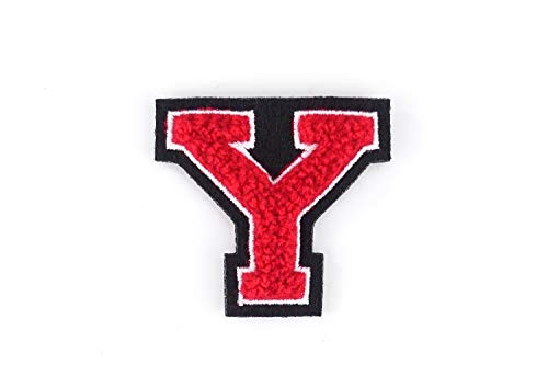 Kleine Frottee-Buchstaben 4,2 cm hoch | Rot, Weiß, Schwarz | Varsity Letter von Naehgedoens.de