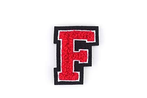 Kleine Frottee-Buchstaben 4,2 cm hoch | Rot, Weiß, Schwarz | Varsity Letter von Naehgedoens.de