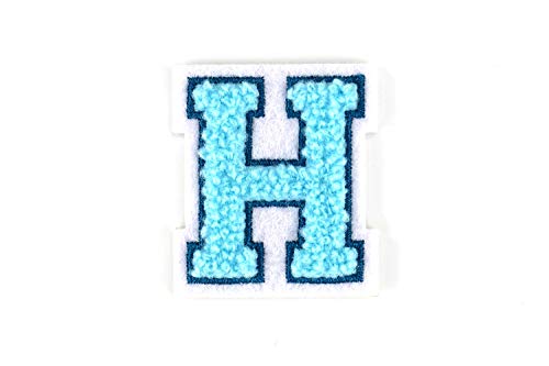 Kleine Frottee-Buchstaben 4,2 cm hoch | Türkis, Petrol, Weiß | Varsity Letter von Naehgedoens.de