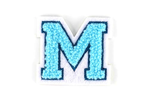 Kleine Frottee-Buchstaben 4,2 cm hoch | Türkis, Petrol, Weiß | Varsity Letter von Naehgedoens.de
