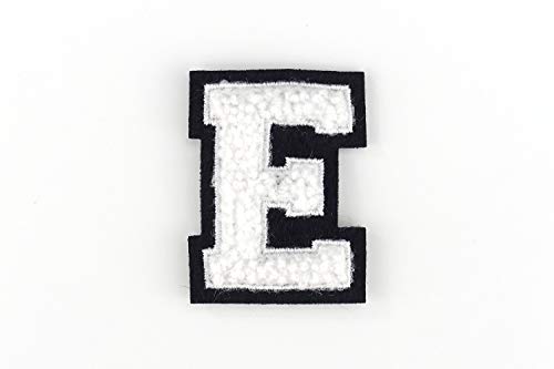 Kleine Frottee-Buchstaben 4,2 cm hoch | Weiß, Schwarz | Varsity Letter von Giaeyhm