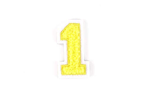 Kleine Frottee-Zahlen 4,2 cm hoch | Gelb, Weiß | Varsity Number 0-9 Kleine Frottee-Zahlen 4,2 cm hoch | Gelb, Weiß | Varsity Number 0-9 von Naehgedoens.de