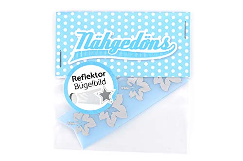 Naehgedoens.de Blumenpaar Aloha | Reflektierendes Bügelbild 2er-Set | 2,5 cm | Silber Naehgedoens.de Blumenpaar Aloha | Reflektierendes Bügelbild 2er-Set | 2,5 cm | Silber von Naehgedoens.de