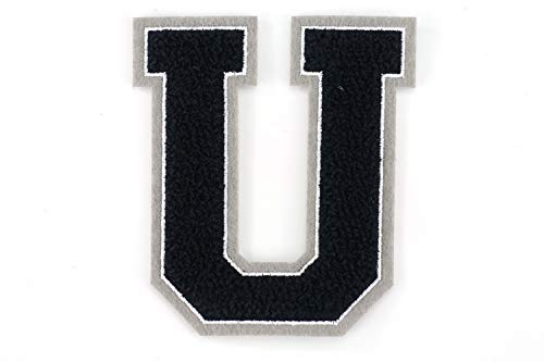 Frottee Buchstabe A-Z | Schwarz, Weiß, Grau | 9,5 cm hoch | Varsity Letter U Frottee Buchstabe A-Z | Schwarz, Weiß, Grau | 9,5 cm hoch | Varsity Letter U von WRIOL
