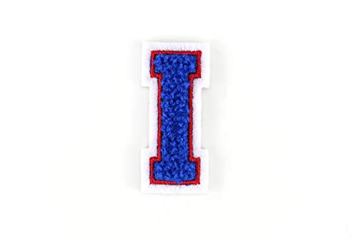 Naehgedoens.de Kleine Frottee-Buchstaben 4,2 cm hoch | Blau, Rot, Weiß | Varsity Letter von Naehgedoens.de