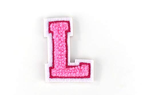 Naehgedoens.de Kleine Frottee-Buchstaben 4,2 cm hoch | Rosa, Pink, Weiß | Varsity Letter von Naehgedoens.de