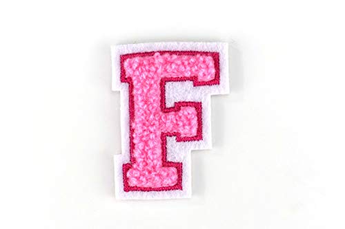 Naehgedoens.de Kleine Frottee-Buchstaben 4,2 cm hoch | Rosa, Pink, Weiß | Varsity Letter von Naehgedoens.de