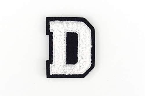 Naehgedoens.de Kleine Frottee-Buchstaben 4,2 cm hoch | Weiß, Schwarz | Varsity Letter von Naehgedoens.de