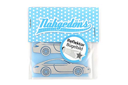 Naehgedoens.de Sportwagen | Reflektierendes Bügelbild 2er-Set | 2,5 cm | Silber Naehgedoens.de Sportwagen | Reflektierendes Bügelbild 2er-Set | 2,5 cm | Silber von Tabibito