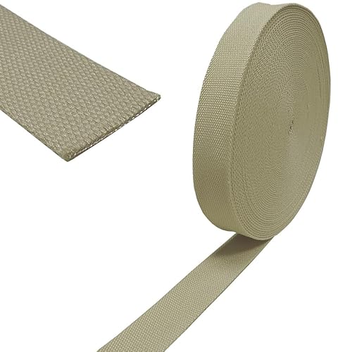 Nähmit Baumwolle Gurtband 40mm für Meterware Taschen Rucksäcke Gürtel uvm. Taschengurtband 100% Baumwolle viele Farben (Beige) von Nähmit