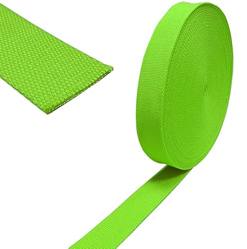 Nähmit Baumwolle Gurtband 40mm für Meterware Taschen Rucksäcke Gürtel uvm. Taschengurtband 100% Baumwolle viele Farben (Gelbgrün) von Nähmit