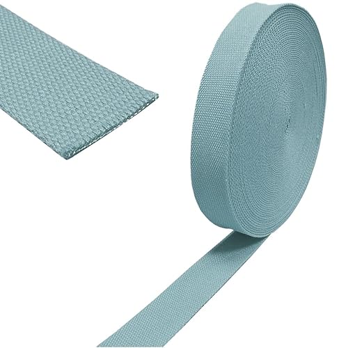 Nähmit Baumwolle Gurtband 40mm für Meterware Taschen Rucksäcke Gürtel uvm. Taschengurtband 100% Baumwolle viele Farben (hellblau) von Nähmit