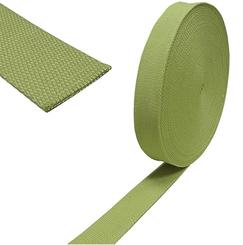 Nähmit Baumwolle Gurtband 40mm für Meterware Taschen Rucksäcke Gürtel uvm. Taschengurtband 100% Baumwolle viele Farben (olivegelb) von Nähmit