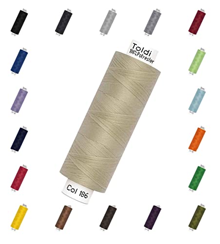 Nähmit - Gütermann Allesnäher Nähgarn Toldi - 500m Nähmaschinengarn + GRATIS FARBKARTE (07-186 - beige) von Nähmit